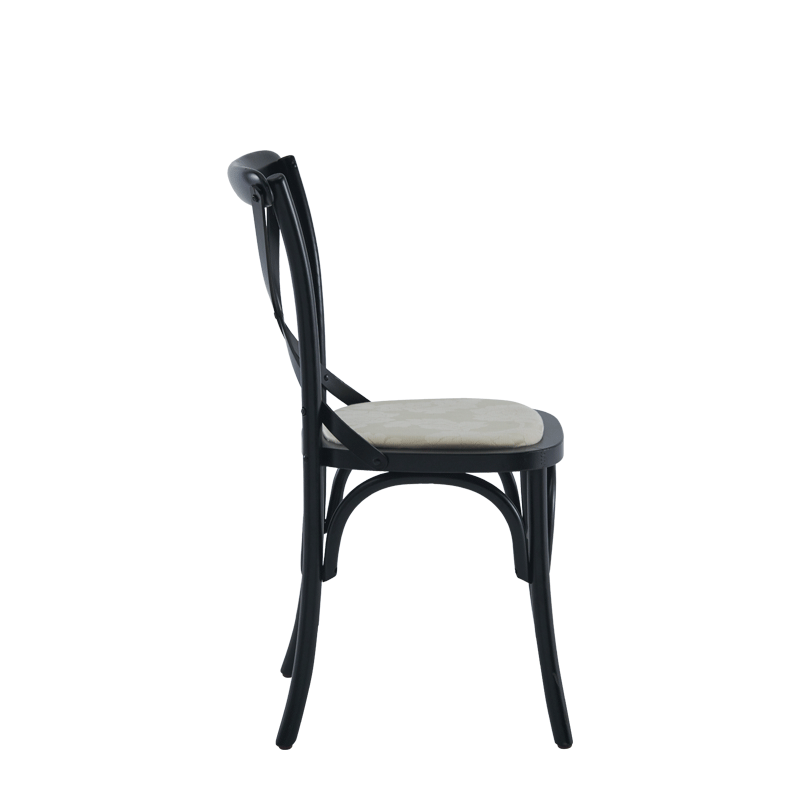 Coco Chair in Black with Vanilla Seat Pad