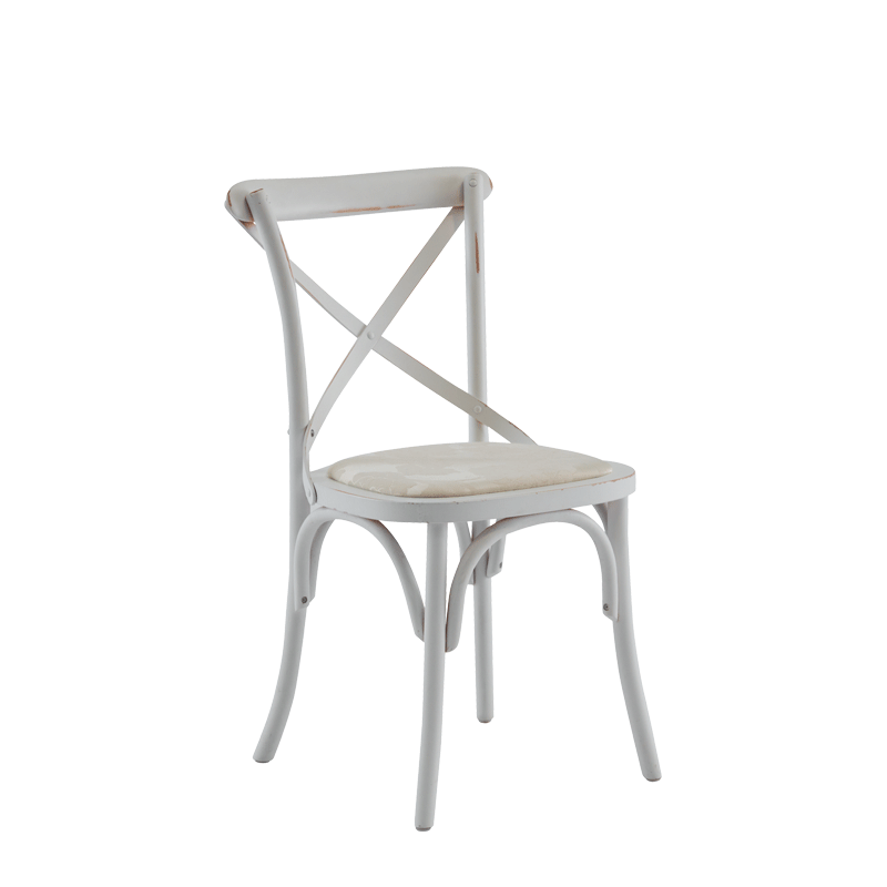 Coco Chair in White with Vanilla Seat Pad