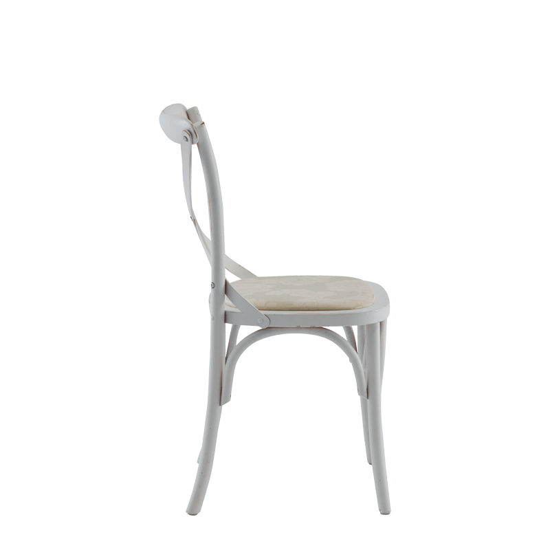 Coco Chair in White with Vanilla Seat Pad