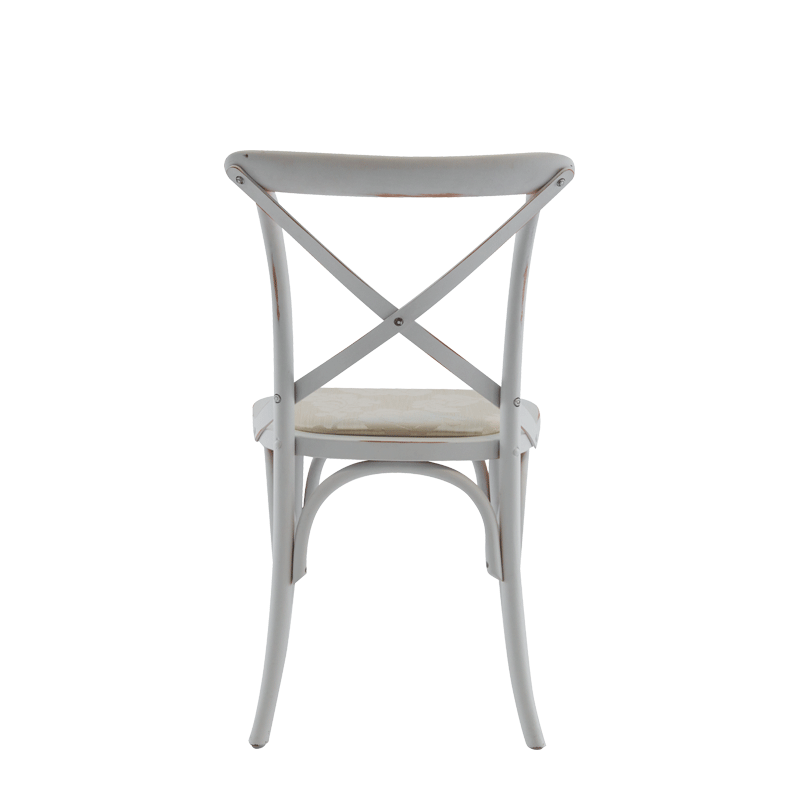 Coco Chair in White with Vanilla Seat Pad