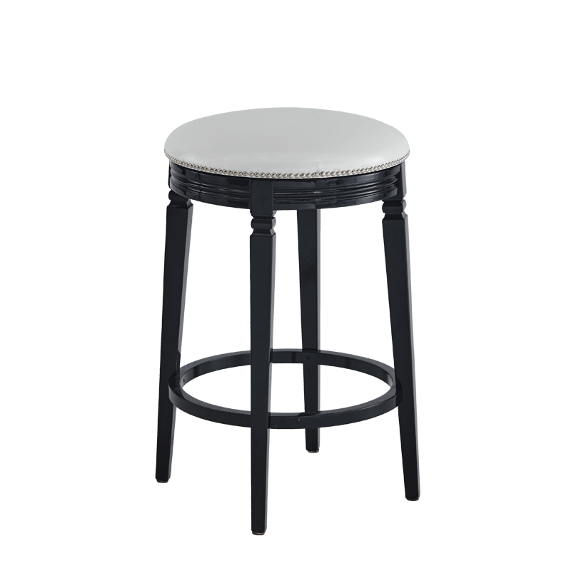 Beli Bar Stool Black with White Seat Pad