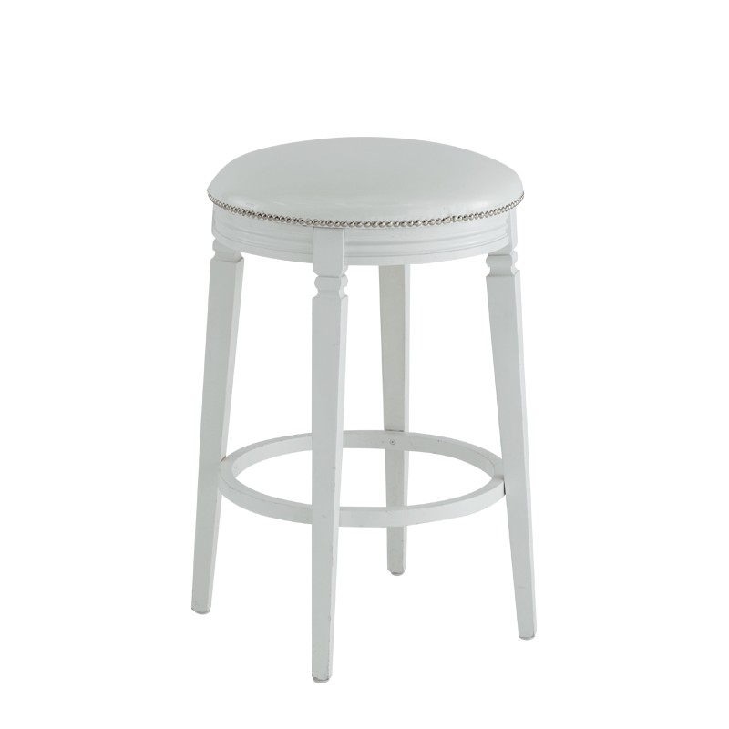 Beli Bar Stool White with White Seat Pad