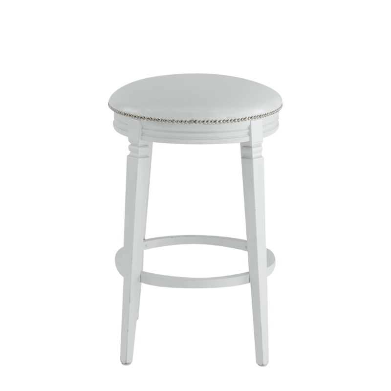 Beli Bar Stool White with White Seat Pad