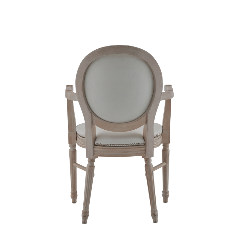 Chandelle Armchair in Ivory with White Seat Pad