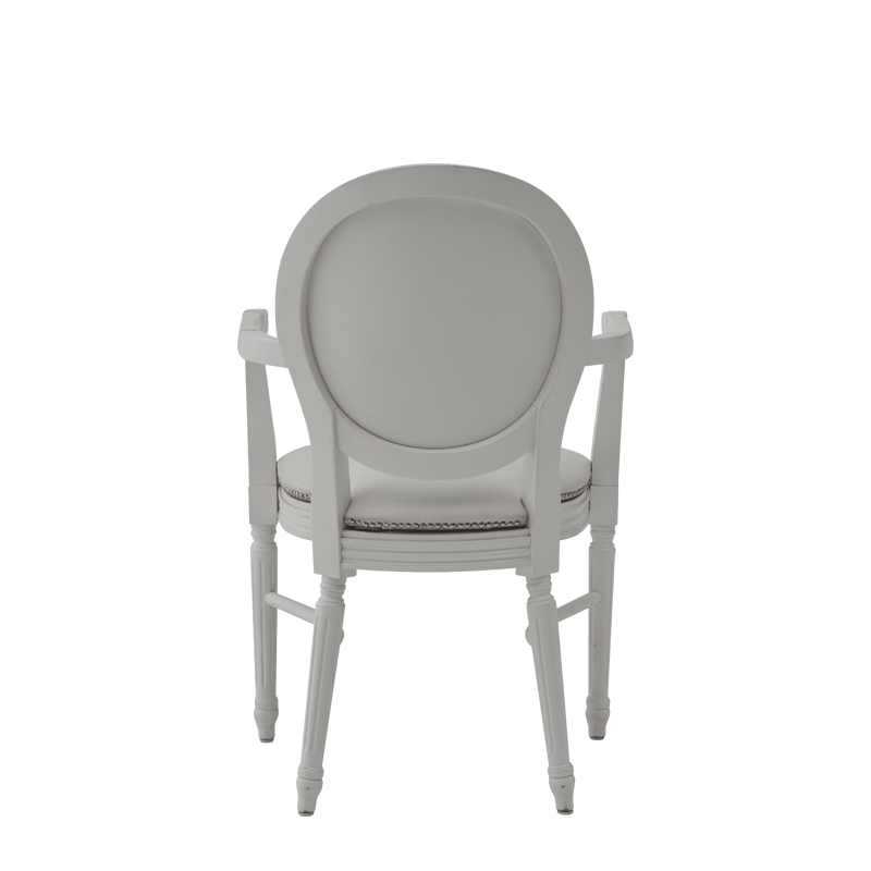 Chandelle Armchair in White with White Seat Pad