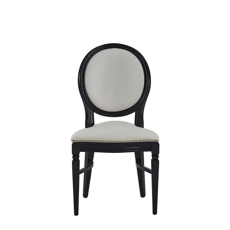 Chandelle Chair in Black with White Seat Pad