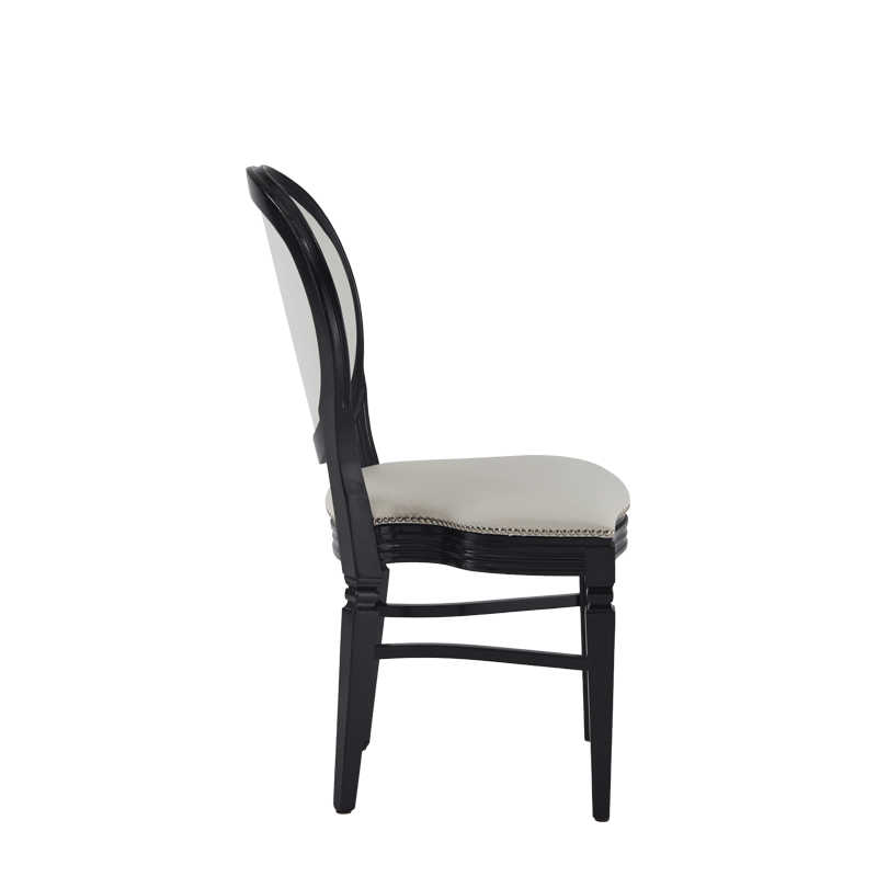 Chandelle Chair in Black with White Seat Pad