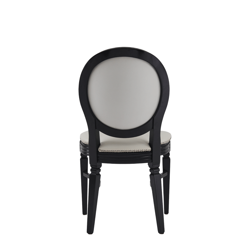 Chandelle Chair in Black with White Seat Pad