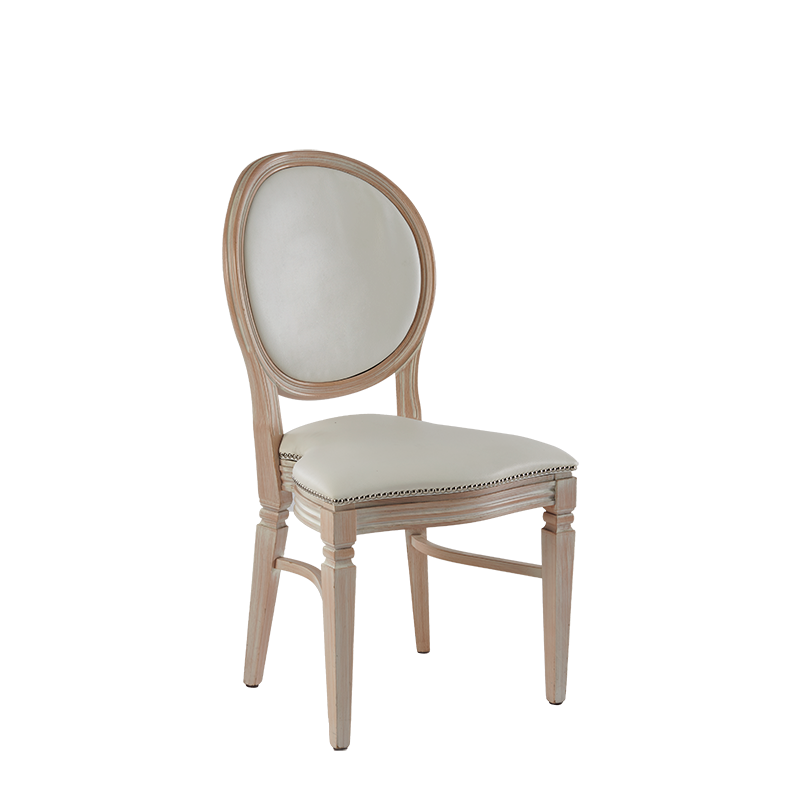 Chandelle Chair in Ivory with White Seat Pad
