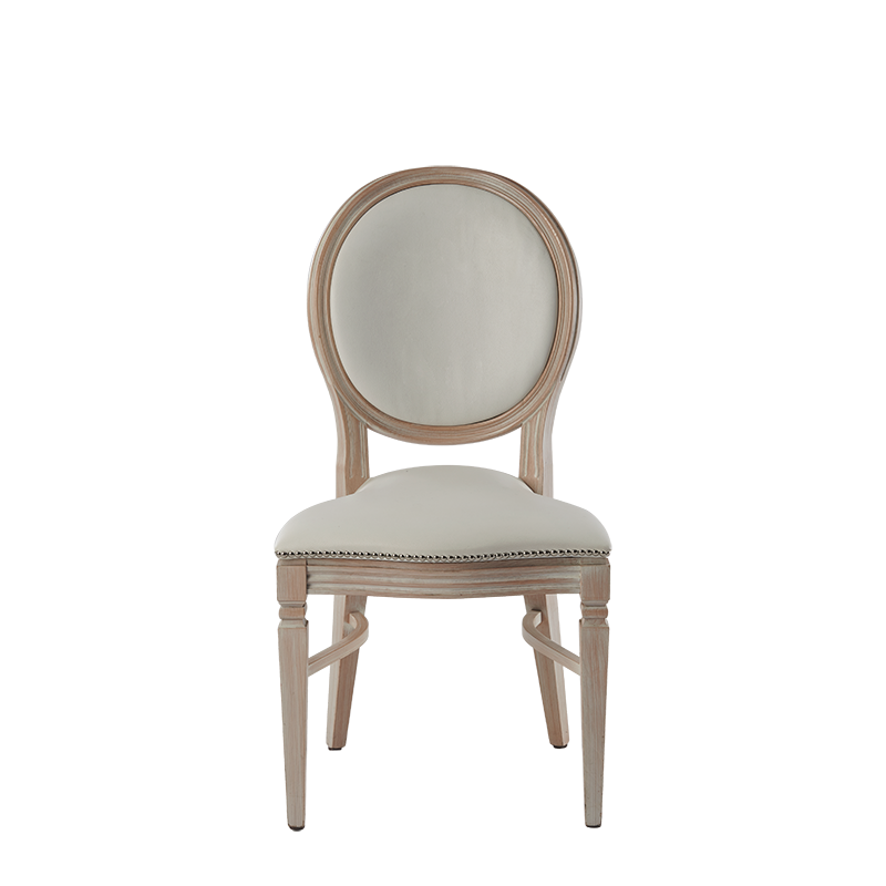 Chandelle Chair in Ivory with White Seat Pad