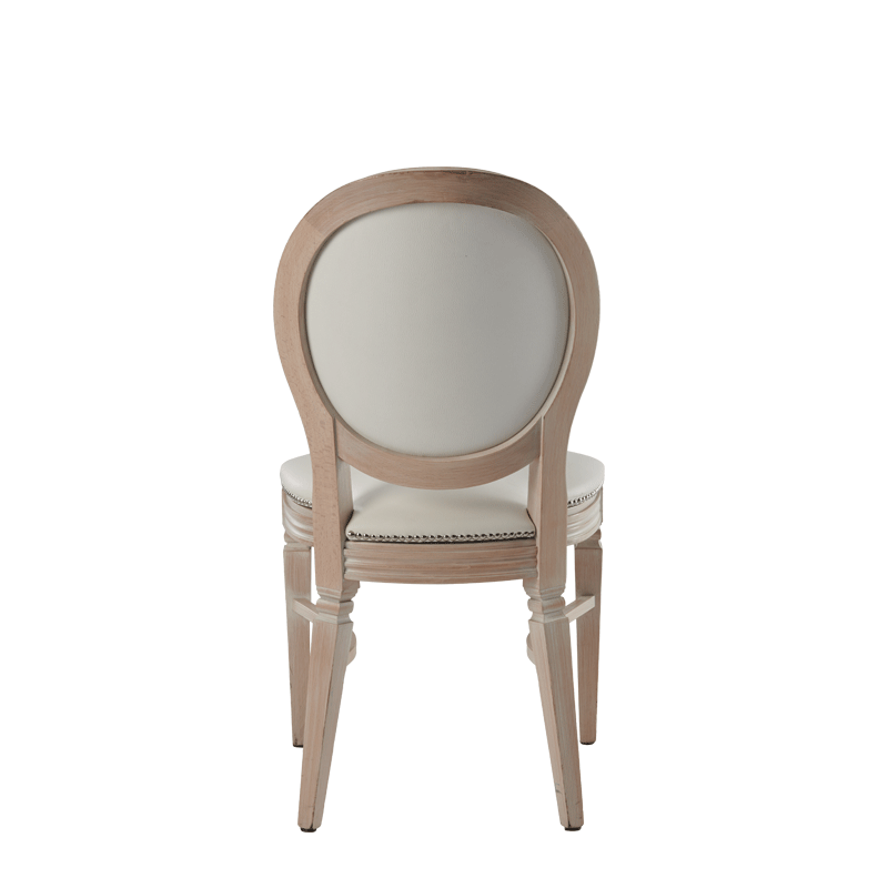 Chandelle Chair in Ivory with White Seat Pad