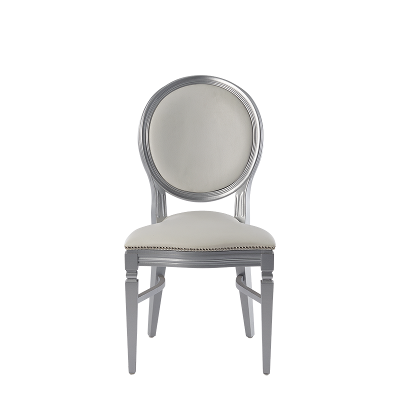 Chandelle Chair in Silver with White Seat Pad