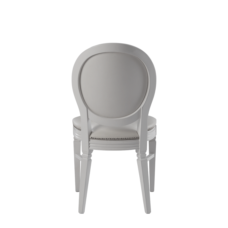 Chandelle Chair in White with White Seat Pad