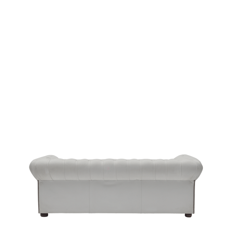 Chesterfield Leather Sofa in White 7ft