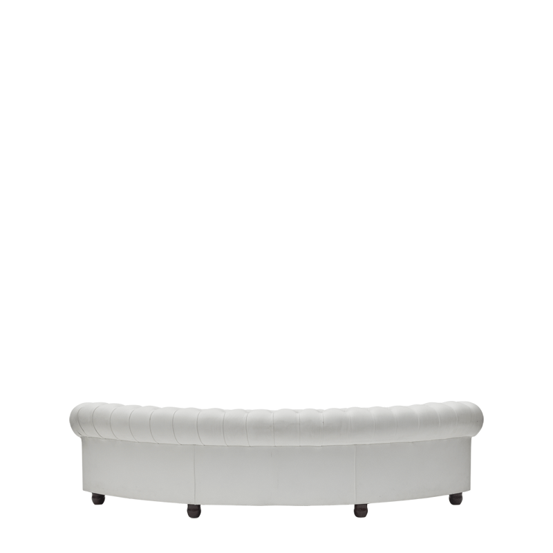 Chesterfield Curved Sofa in White