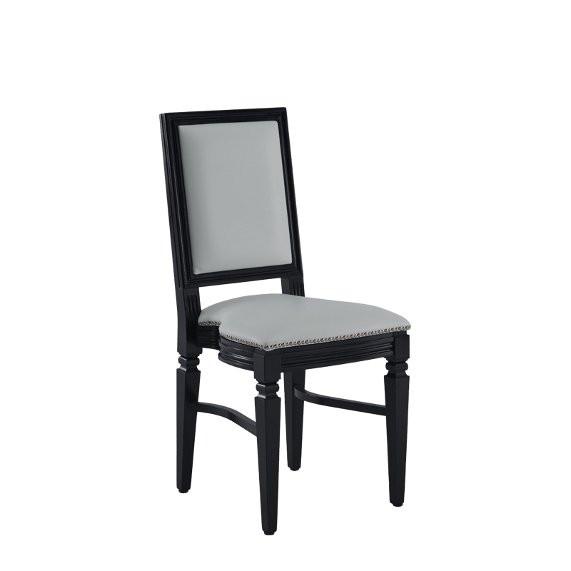 CKC Chair in Black with White Seat Pad