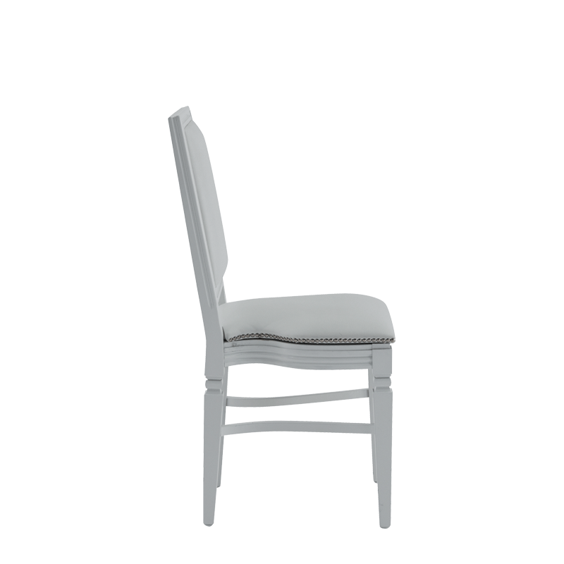 CKC Chair in White with White Seat Pad