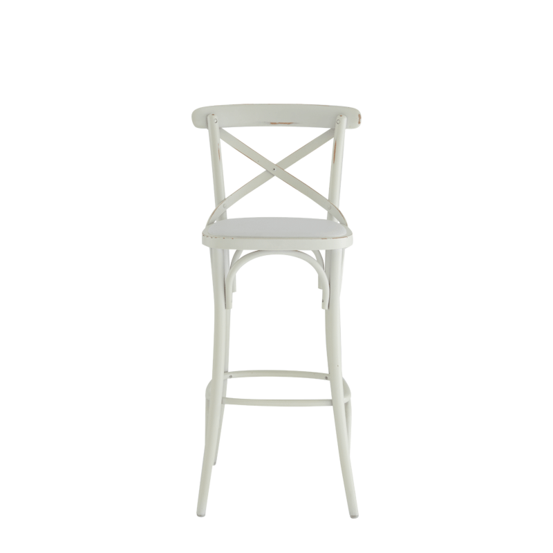 Coco Bar Stool in White with White Seat Pad