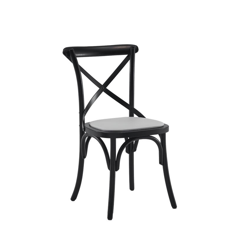 Coco Chair in Black with White Seat Pad