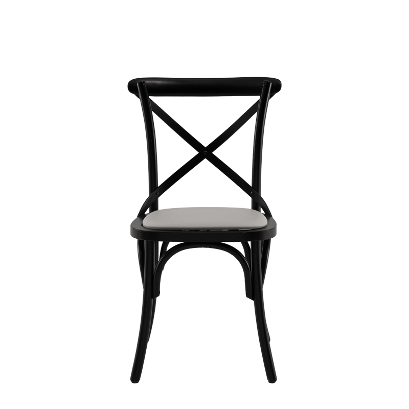 Coco Chair in Black with White Seat Pad
