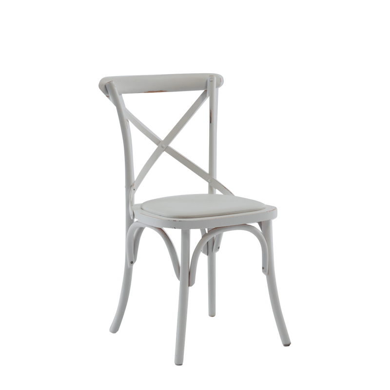 Coco Chair in White with White Seat Pad