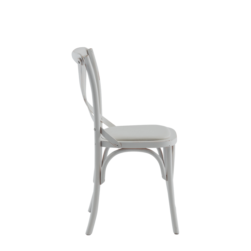 Coco Chair in White with White Seat Pad