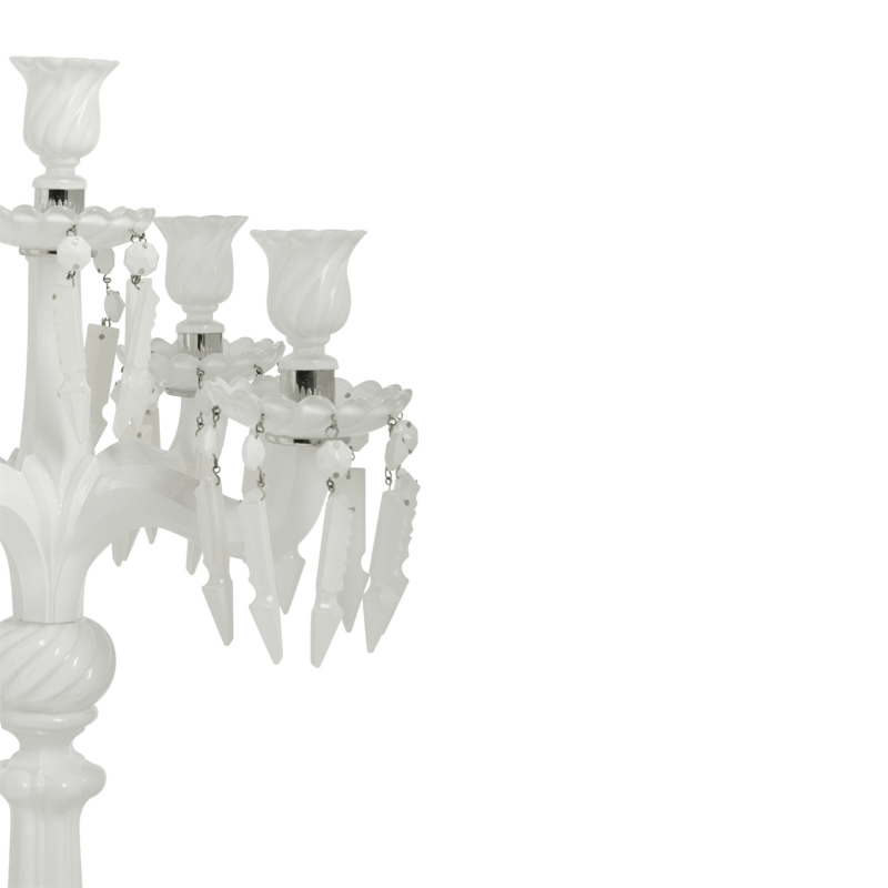 Crystal Drop Candelabra in White