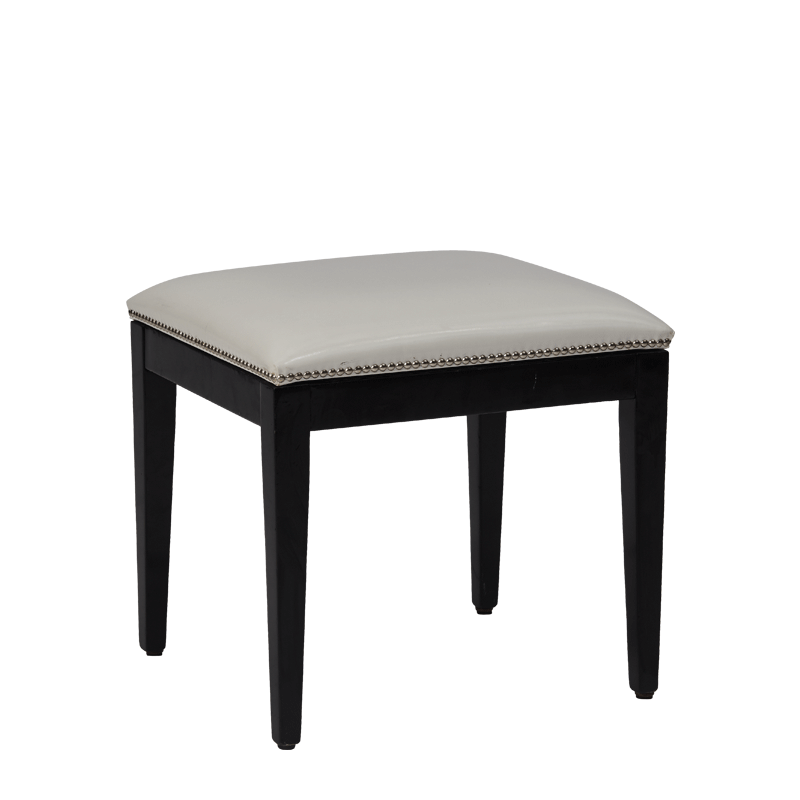Divano Ottoman in Black with White Seat Pad