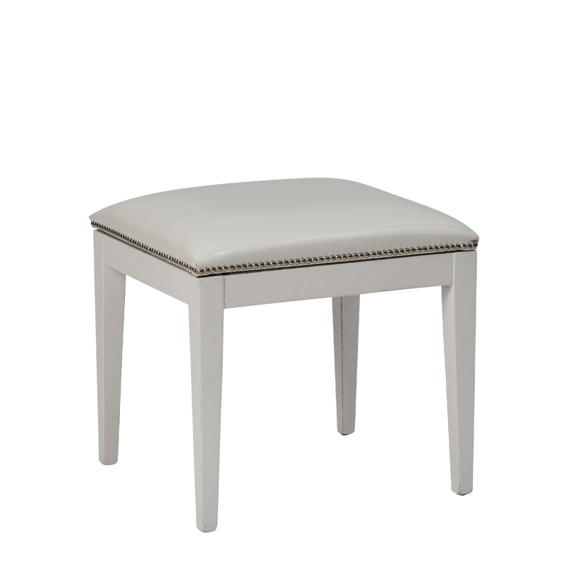 Divano Ottoman in White with White Seat Pad