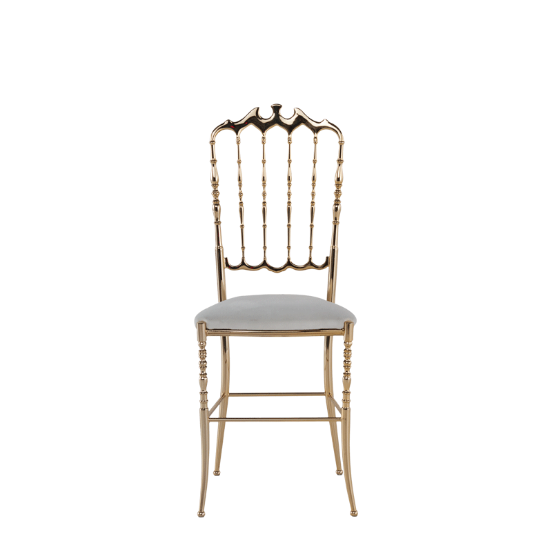 Napoleon Chair in Gold with White Seat Pad