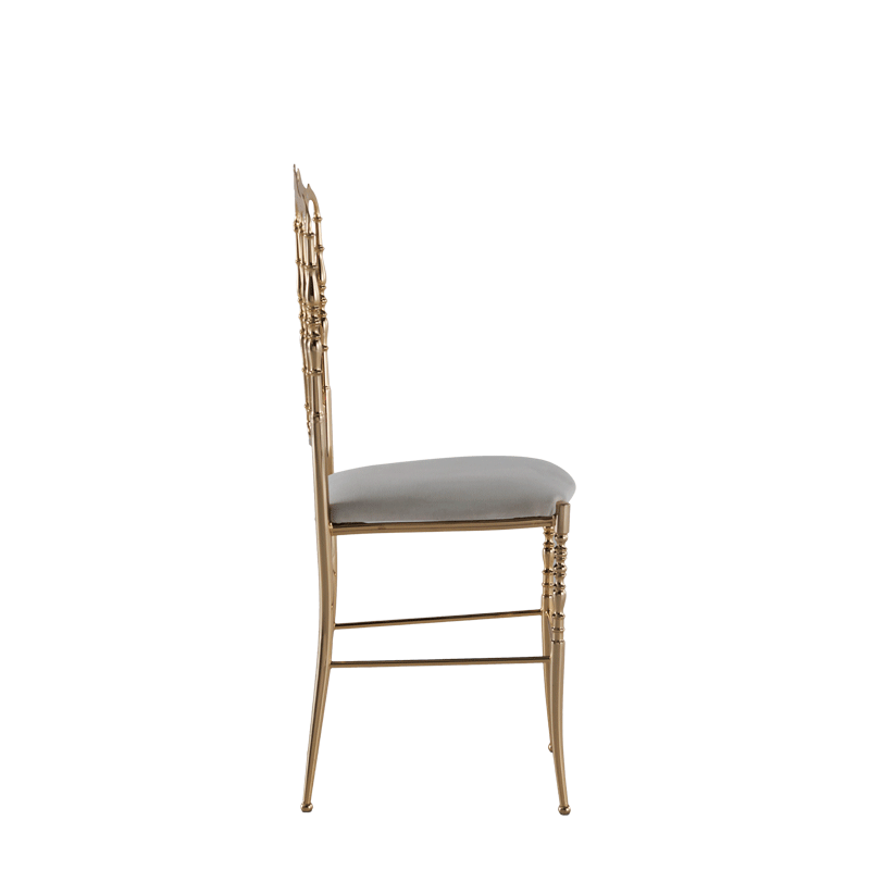 Napoleon Chair in Gold with White Seat Pad