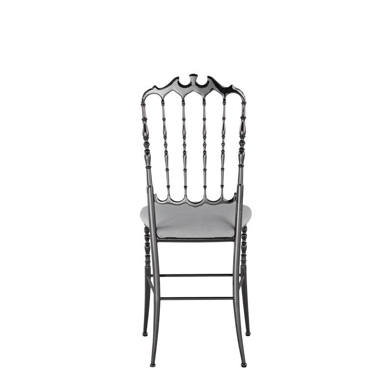 Napoleon Chair in Gunmetal with White Seat Pad