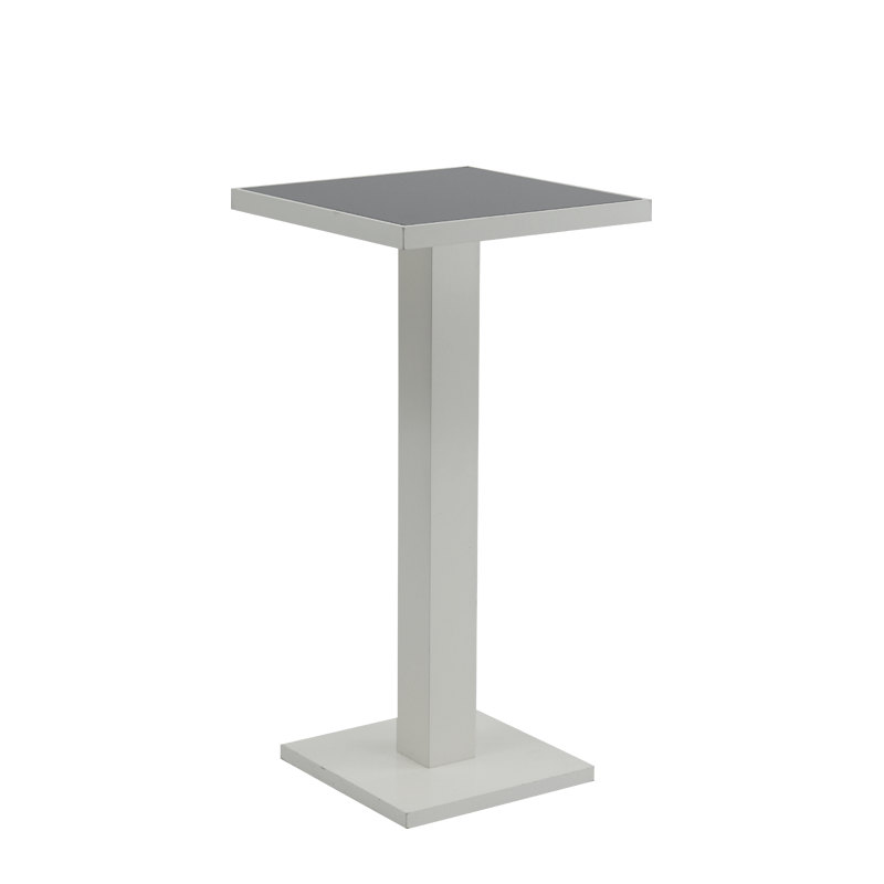 Olympic Poseur Table in White with Smoked Mirror Top