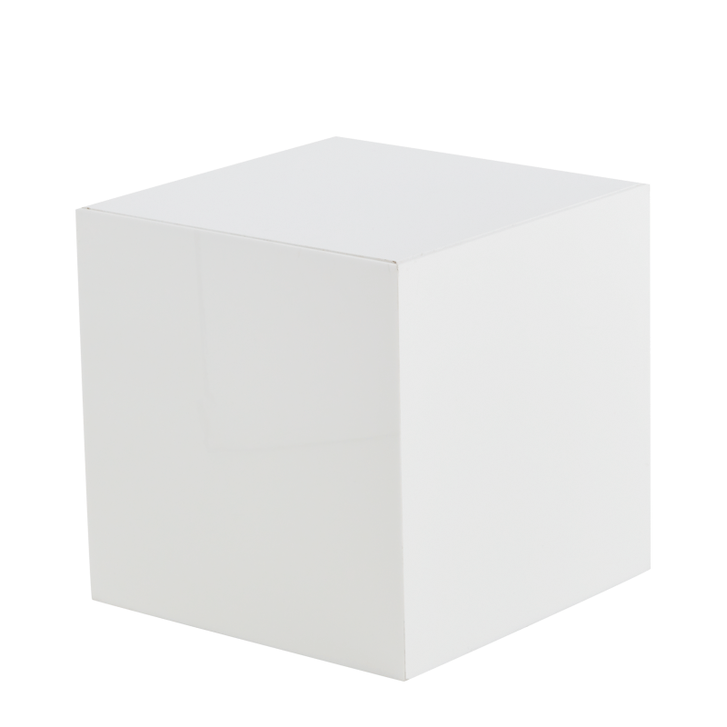 Seattle Cube Plinth in White with White Top