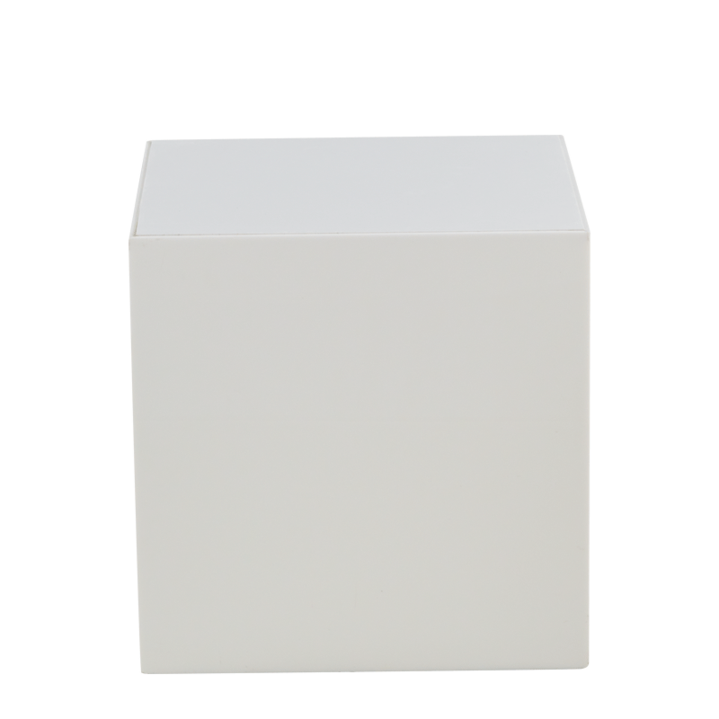 Seattle Cube Plinth in White with White Top