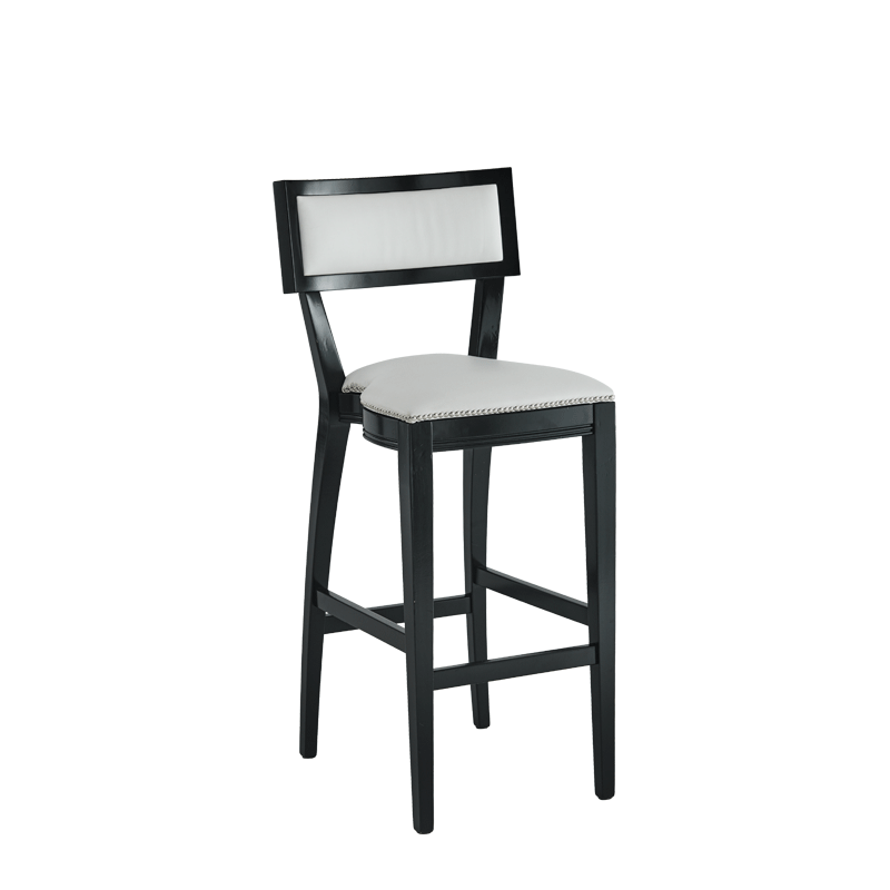 The Bogart Bar Stool in Black with White