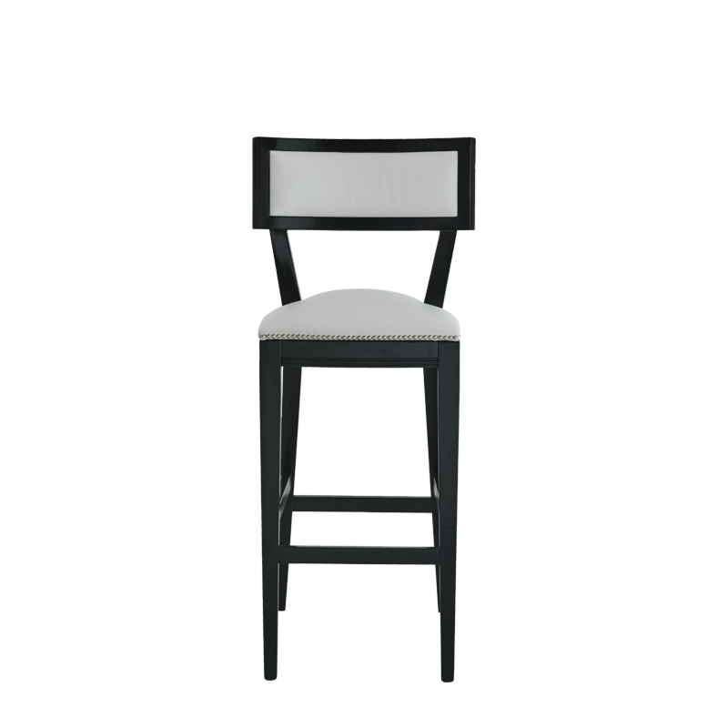 The Bogart Bar Stool in Black with White