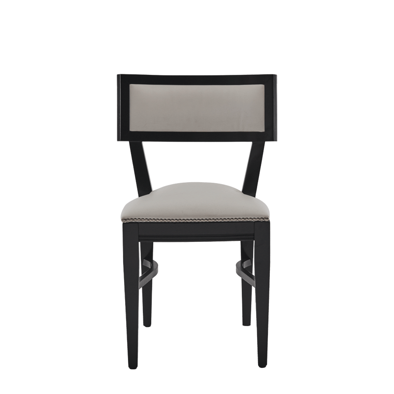 The Bogart Chair in Black with White Seat Pad