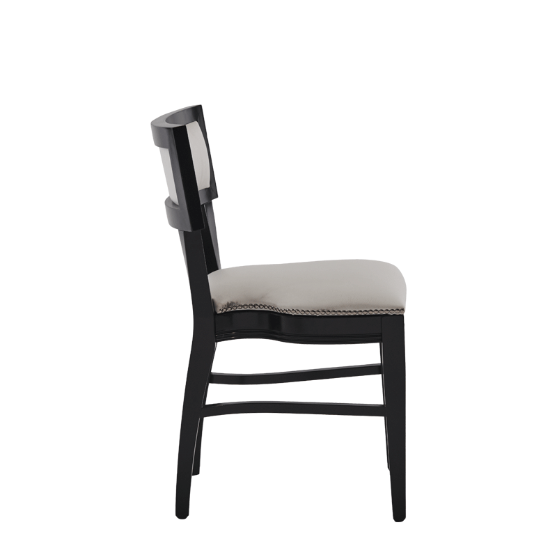 The Bogart Chair in Black with White Seat Pad
