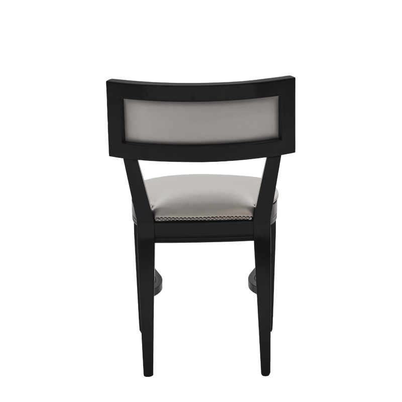 The Bogart Chair in Black with White Seat Pad