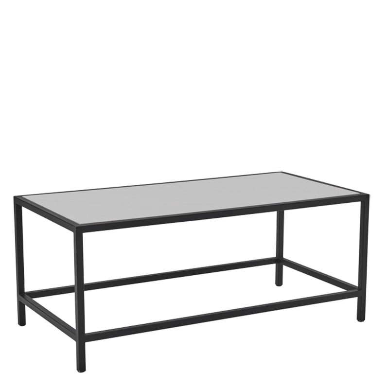 Unico Rectangular Coffee Table with Black Frame and White Top