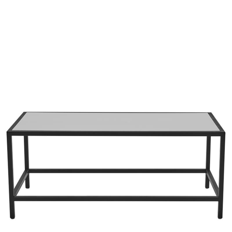 Unico Rectangular Coffee Table with Black Frame and White Top