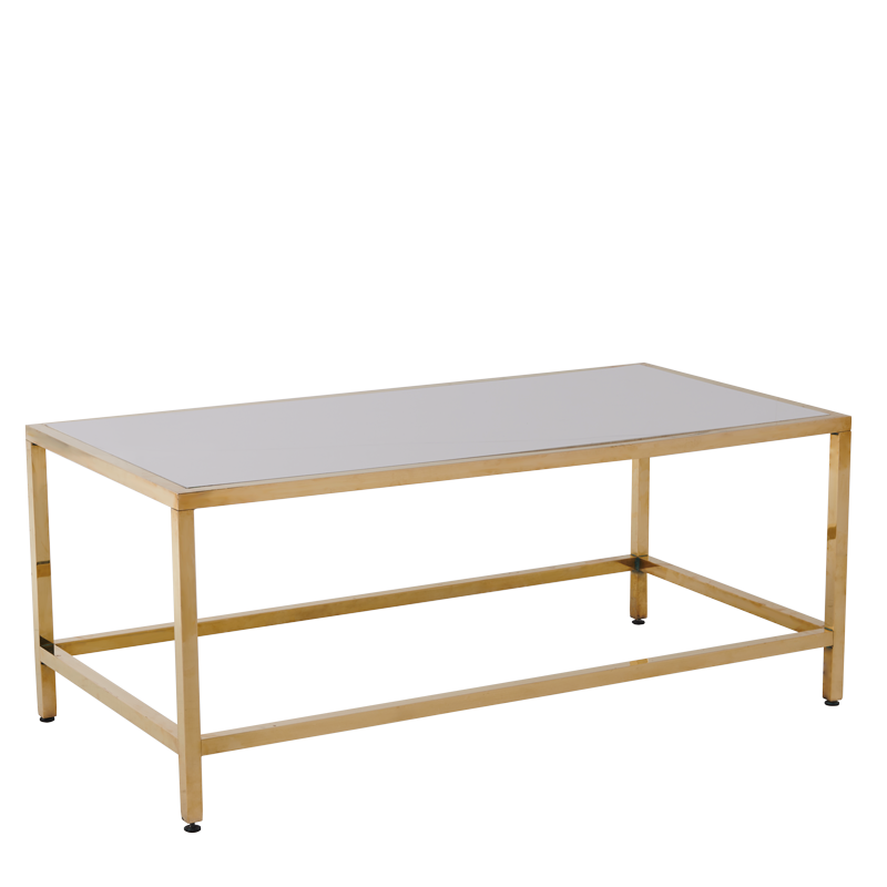 Unico Rectangular Coffee Table with Gold Frame and White Top