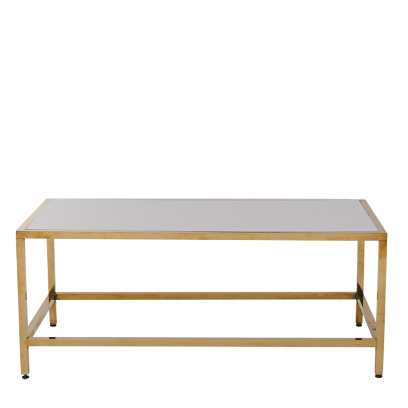 Unico Rectangular Coffee Table with Gold Frame and White Top