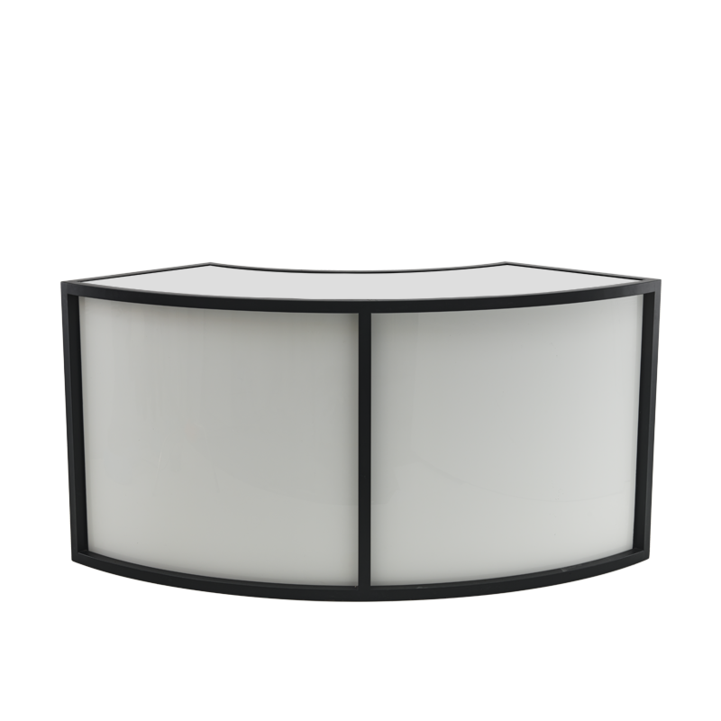 Unico Curved Bar with Black Frame and White Panels