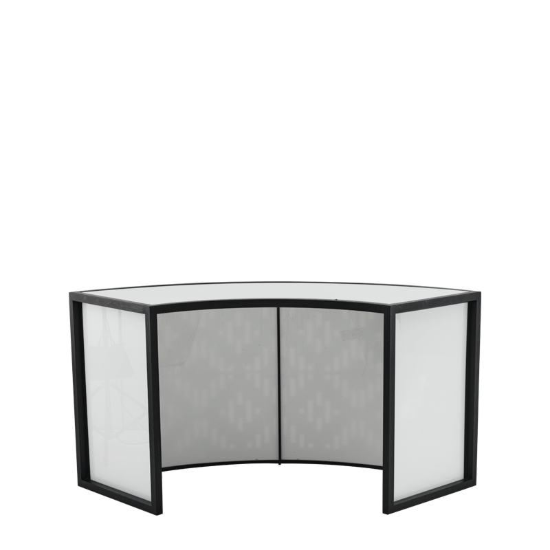 Unico Curved Bar with Black Frame and Etched Panels