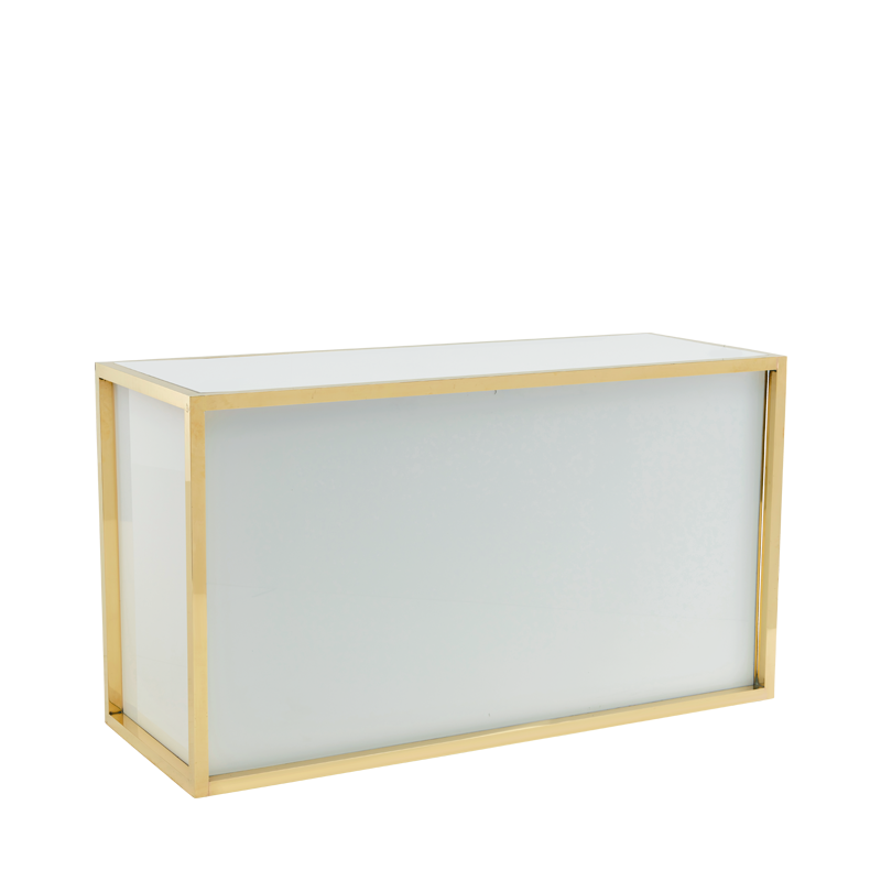 Unico Rectangular Bar with Gold Frame and White Panels