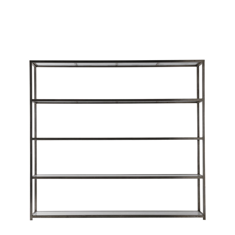 Unico Shelving Unit with Stainless Steel Frame and White Panels