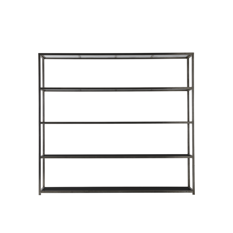 Unico Shelving Unit with Stainless Steel Frame in Black
