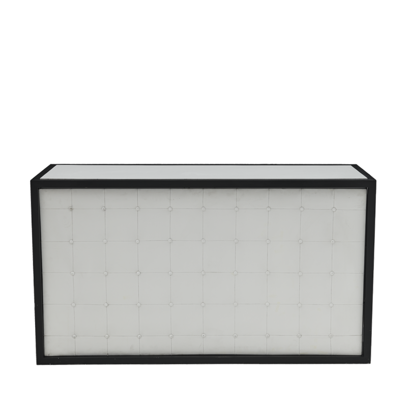 Unico Bar With Black Frame and White Upholstered Panels 
